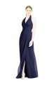 Cheap V-Neck Halter Chiffon Bridesmaid Dress with Side Front Slit Canada