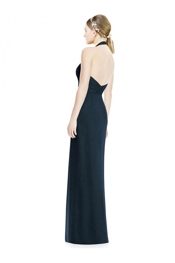 Cheap V-Neck Halter Chiffon Bridesmaid Dress with Side Front Slit Canada
