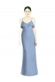 Cheap Deep Open Back Long Chiffon V-Neck Bridesmaid Dress Canada