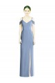 Cheap Draped Cold Shoulder Sweetheart Long Chiffon Bridesmaid Dress Canada