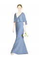 Cheap V-Back Trumpet Chiffon Bridesmaid Dress with Draped Cape Overlay Canada