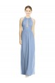 Cheap Open Back Long Chiffon Halter Bridesmaid Dress Canada