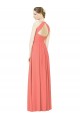 Cheap Open Back Shirred Halter Chiffon Bridesmaid Dress Canada