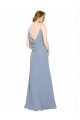Cheap Cowl Back Long Chiffon Slip Bridesmaid Dress with Straps Canada