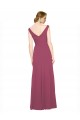Cheap V-Neckline Long Chiffon Bridesmaid Dress with Wide V-Back Canada