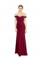 Cheap Off the Shoulder Long Chiffon Bridesmaid Dress with Pleats Canada