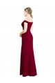 Cheap Off the Shoulder Long Chiffon Bridesmaid Dress with Pleats Canada