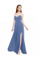 Cheap Classic Strapless Bridesmaids Dress with Draped Sweetheart Bodice and Side Slit Canada