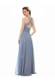 Cheap High Neck Chiffon Bridesmaid Dress with Draped Bodice Canada