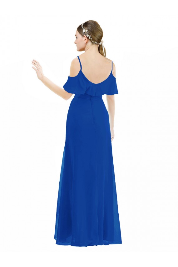 Cheap High Low Boho Bridesmaid Dress with Cold Shoulder Sleeves Canada