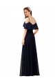 Cheap Chiffon Bridesmaids Dress with Off the Shoulder Ruffle Detail Canada