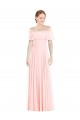 Cheap Off the Shoulder Long Bridesmaid Dress With Ruffle Overlay Canada