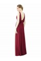 Cheap V-Neck Full-Length Sleeveless Low Back Chiffon Bridesmaid Dress Canada