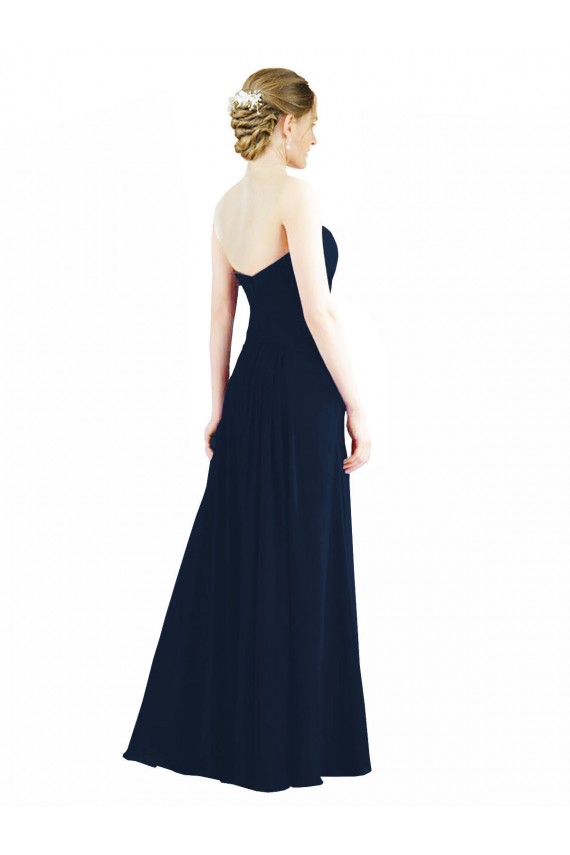 Cheap Sweetheart Neckline Draped Floor Length Chiffon Bridesmaid Dress Canada