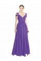 Cheap Off the Shoulder Cap Sleeves Chiffon Bridesmaid Dress with Pleats Canada
