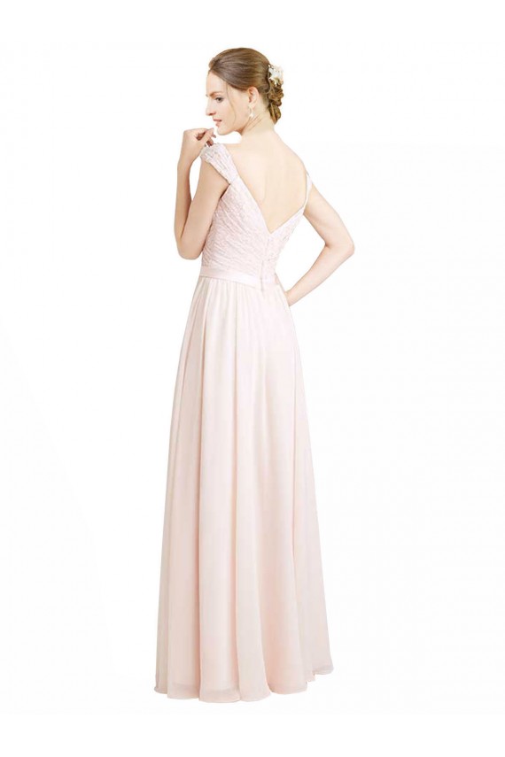 Cheap Sweetheart A-Line Chiffon Bridesmaid Dress with Ruched Lace Bodice Canada