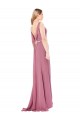 Cheap Long Slim Chiffon Bridesmaid Dress with Beaded Waist Canada