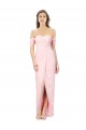 Cheap High Low Off the Shoulder Strapless Ruched Chiffon Bridesmaid Dress Canada