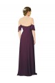Cheap Romantic Off-Shoulder Chiffon Bridesmaid Dress with Plunging V-Neck Canada
