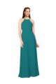 Cheap Simple Chiffon Bridesmaid Dress with High Halter Neckline Canada