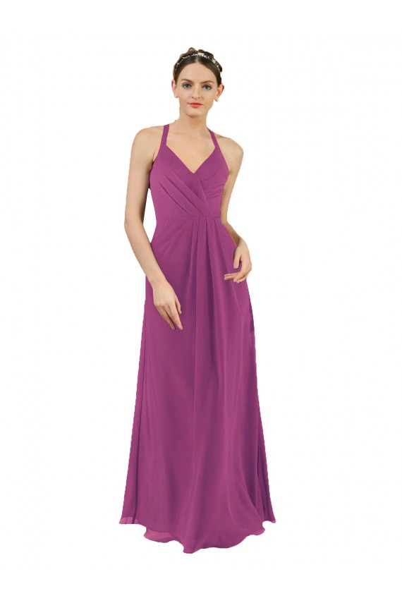 Cheap Sassy Chiffon Bridesmaid Dress with Halter Neckline Canada