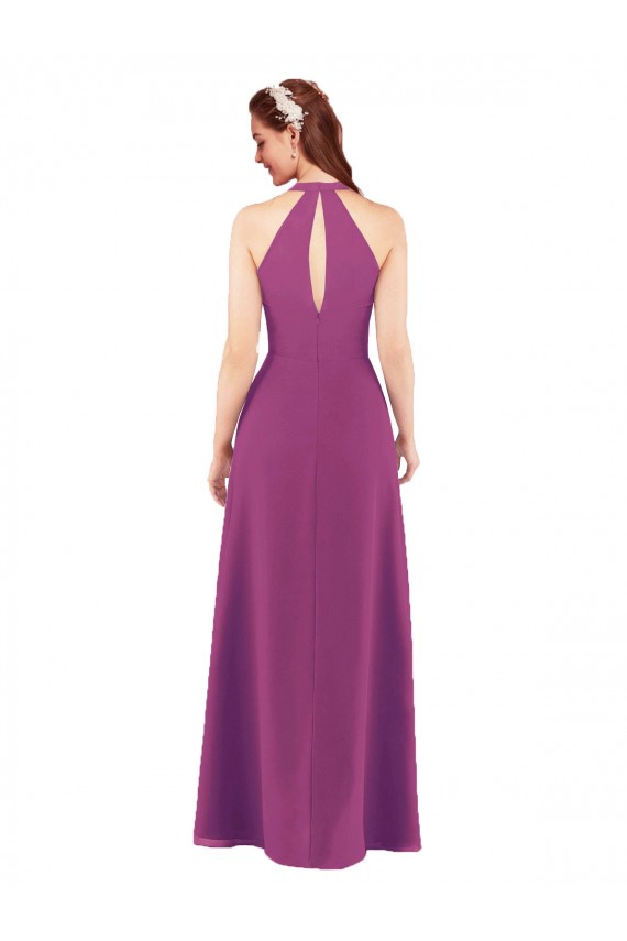 Cheap Sassy Chiffon Bridesmaid Dress with Halter Neckline Canada