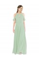 Cheap Off-the-Shoulder Long Chiffon Beachy Bridesmaid Dress Canada