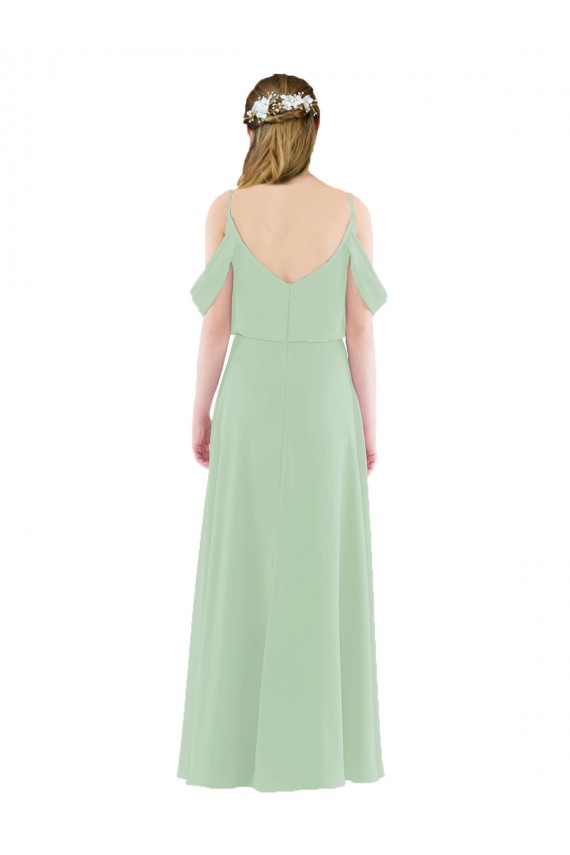 Cheap Off-the-Shoulder Long Chiffon Beachy Bridesmaid Dress Canada