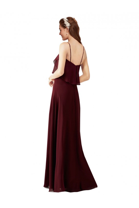 Cheap Chiffon Bridesmaids Dress with Spaghetti Straps Canada
