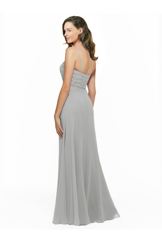 Cheap Chiffon Bridesmaid Dress with Sweetheart Neckline and Adjustable Straps Canada
