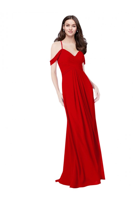 Cheap Cold Shoulder Chiffon Bridesmaid Dress Canada