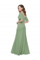 Cheap Chiffon V-Neckline Wrap Bridesmaids Dress With Double Flutter Sleeve Canada