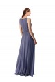 Cheap V-Neck Long Draped A-Line Chiffon Bridesmaid Dress Canada