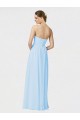 Cheap Full Length Chiffon Bridesmaid Dress with Deep Sweetheat and Shirred Bodice Canada