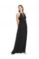 Cheap Halter Neck Front Keyhole Chiffon Bridesmaid Dress with Shirred Waist Canada