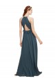 Cheap Halter Neck Front Keyhole Chiffon Bridesmaid Dress with Shirred Waist Canada