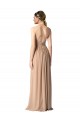 Cheap Halter V-Neck A-Line Chiffon Bridesmaid Dress with Shirred Skirt Canada