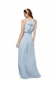 Cheap High Keyhole Neck Long Chiffon Bridesmaid Dress with Slit Canada