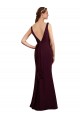 Cheap Floor Length Fluted Chiffon Dress with Draped Bodice and V-Neckline Canada