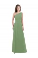 Cheap One Shoulder Chiffon Bridesmaid Dress with Pleats and Side Slit Canada