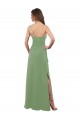 Cheap One Shoulder Chiffon Bridesmaid Dress with Pleats and Side Slit Canada