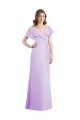 Cheap Ruffled Neckline Cold Shoulder Long Chiffon Bridesmaid Dress Canada