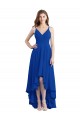 Cheap Draped High Low Chiffon Bridesmaid Dress with Cross Over Bodice Canada
