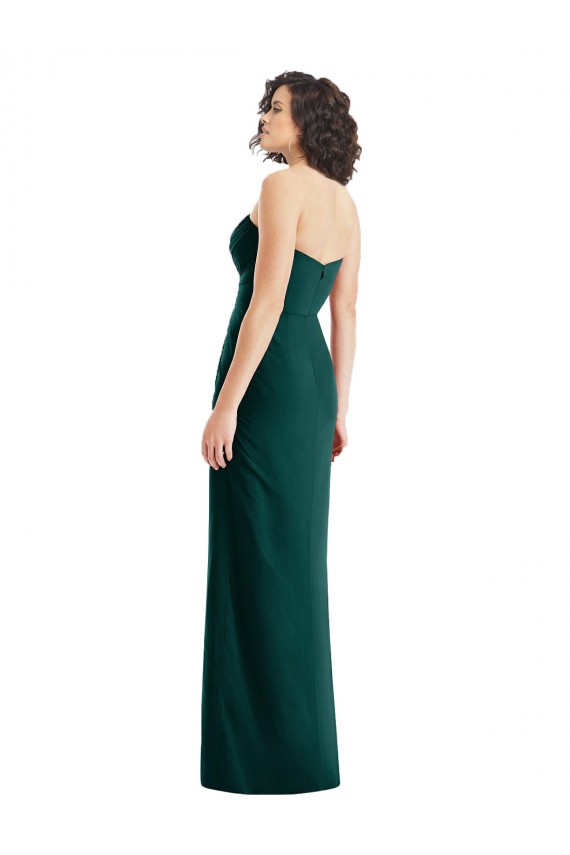 Cheap Twist Front Draped Chiffon Bridesmaid Dress with Slit Canada