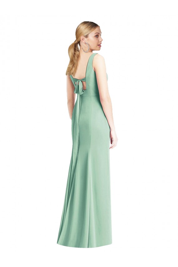 Cheap Sleeveless Tie Back Chiffon Trumpet Chiffon Bridesmaid Dress Canada