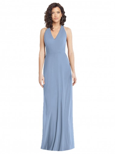 Cheap V-Neck Halter Back Straps Chiffon Bridesmaid Dress Canada