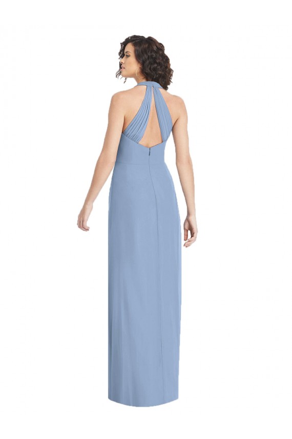 Cheap V-Neck Halter Back Straps Chiffon Bridesmaid Dress Canada