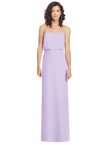 Cheap Full Length Lux Chiffon Blouson Bodice Bridesmaid Dress Canada