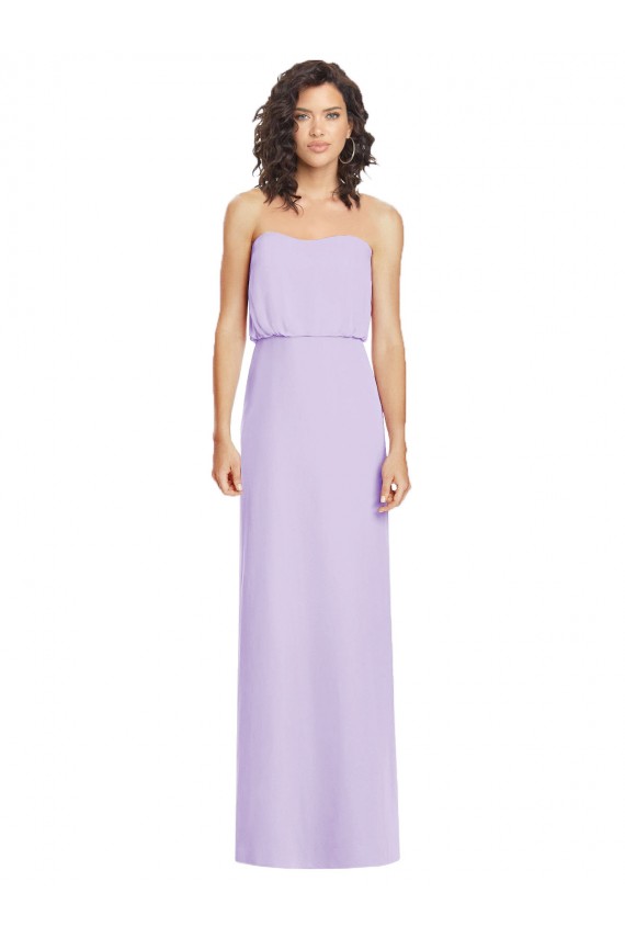 Cheap Full Length Lux Chiffon Blouson Bodice Bridesmaid Dress Canada