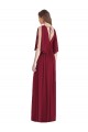 Cheap Split Sleeves Backless Chiffon Maxi Bridesmaid Dress Canada